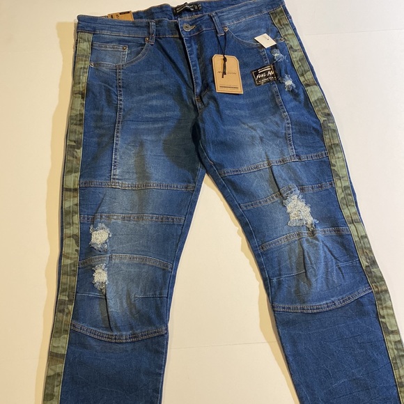 Modern Culture SZ 36 x 34 Distressed Moto Style Denim Blue Jeans New S - Picture 3 of 15
